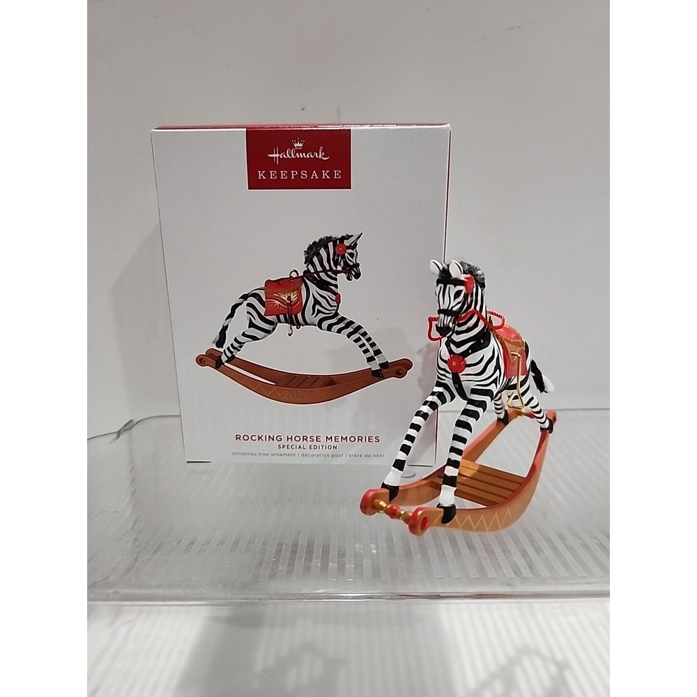 Hallmark Keepsake 2022 Rocking Horse Memories Special Edition Zebra Ornament
